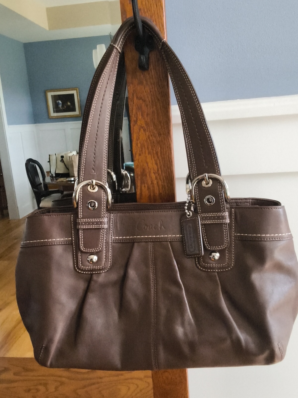 Coach Brown Soho Pleated leather Zip tote.  H10751-F13732 Excellent Condition